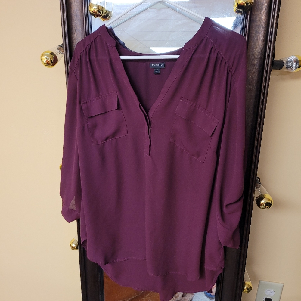 Maroon Torrid Pullover Blouse